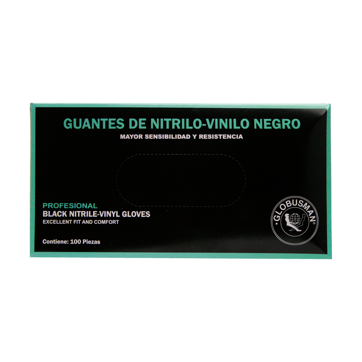 Globusman grande guante de nitrilo-vinilo negro 335nv