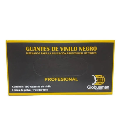 Globusman mediano guante de nitrilo-vinilo negro 334nv
