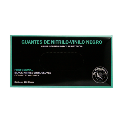 Globusman grande guante de nitrilo-vinilo negro 335nv