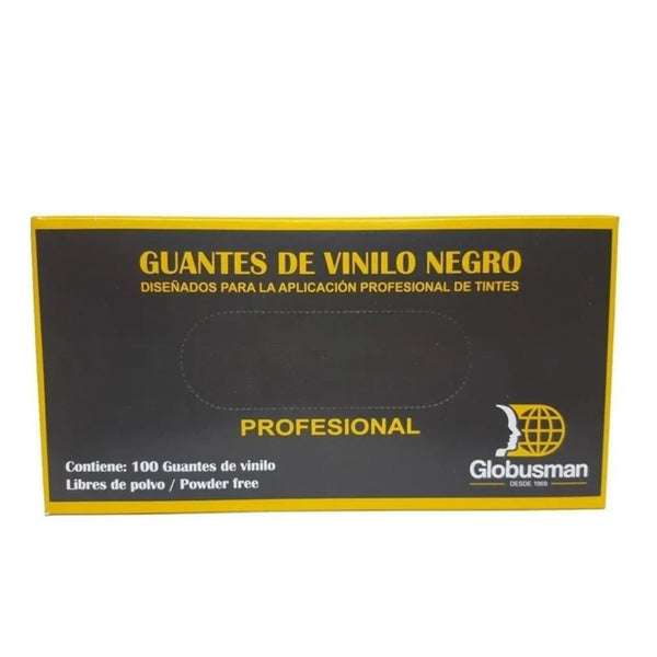 Globusman mediano guante de nitrilo-vinilo negro 334nv
